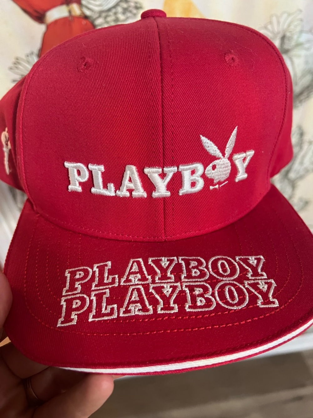 PLAYBOY Red Cap with White Embroidery
